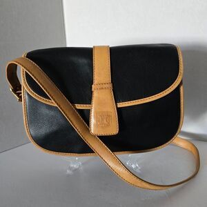 Celine Black and Tan Leather Crossbody Bag